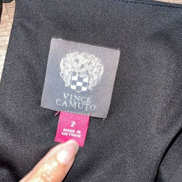 Vince Camuto Womens 3/4 Ruffle Sleeve Keyhole Back Shift Dress‎ Black Size 2 - Picture 8 of 11